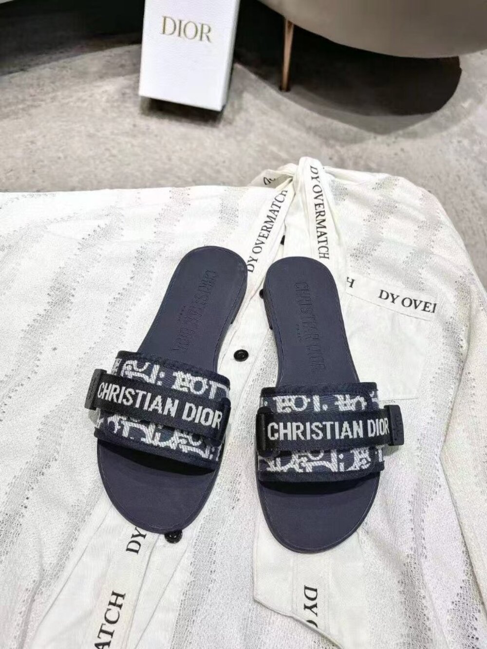 Dior Oblique Logo Slide Sandals